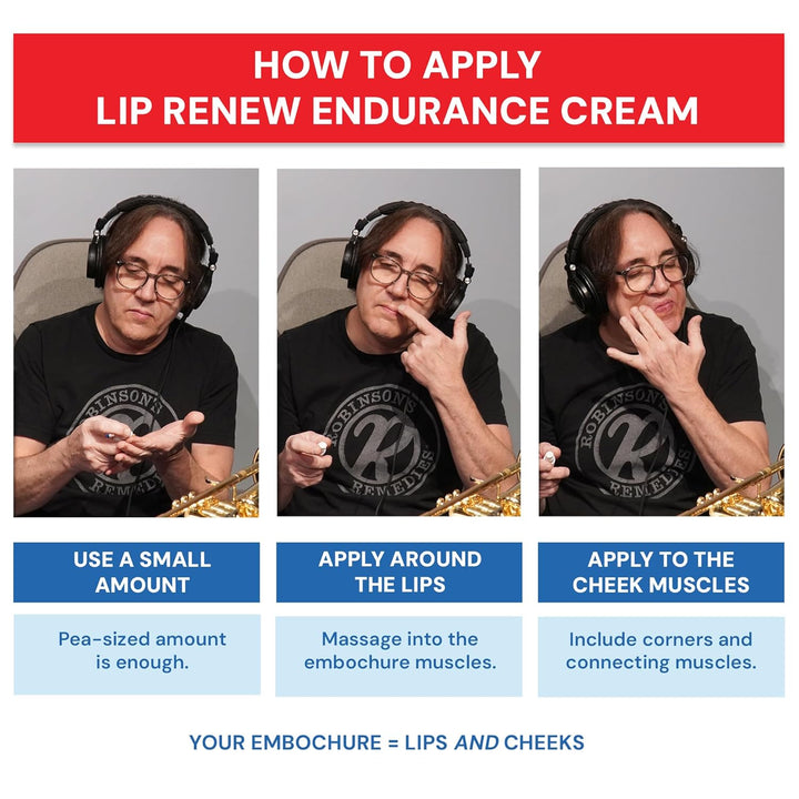 Robinson's Remedies Lip Renew Endurance Cream para músicos de v...