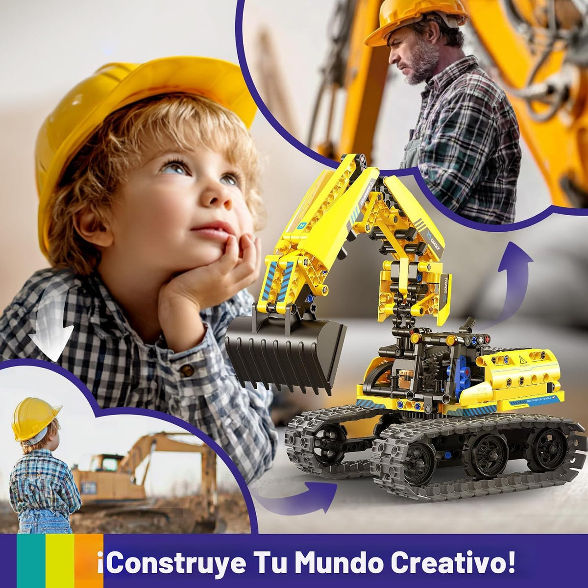 LECPOP Juguetes de construcción 5 en 1, kit de robótica STEM, 430 piezas de bloques RC Robot Erector, aplicación y control remoto, kits de ciencia de excavadora para niños de 6, 7, 8, 9, 10, 11, 12-14