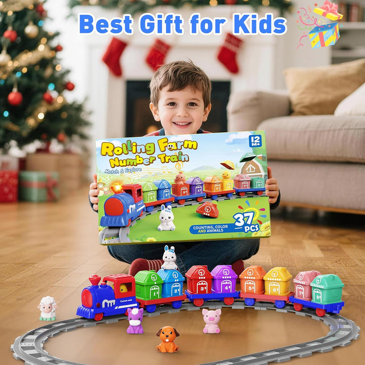 Juguetes de aprendizaje para niños de 1, 2, 3 años, juego de tren d...