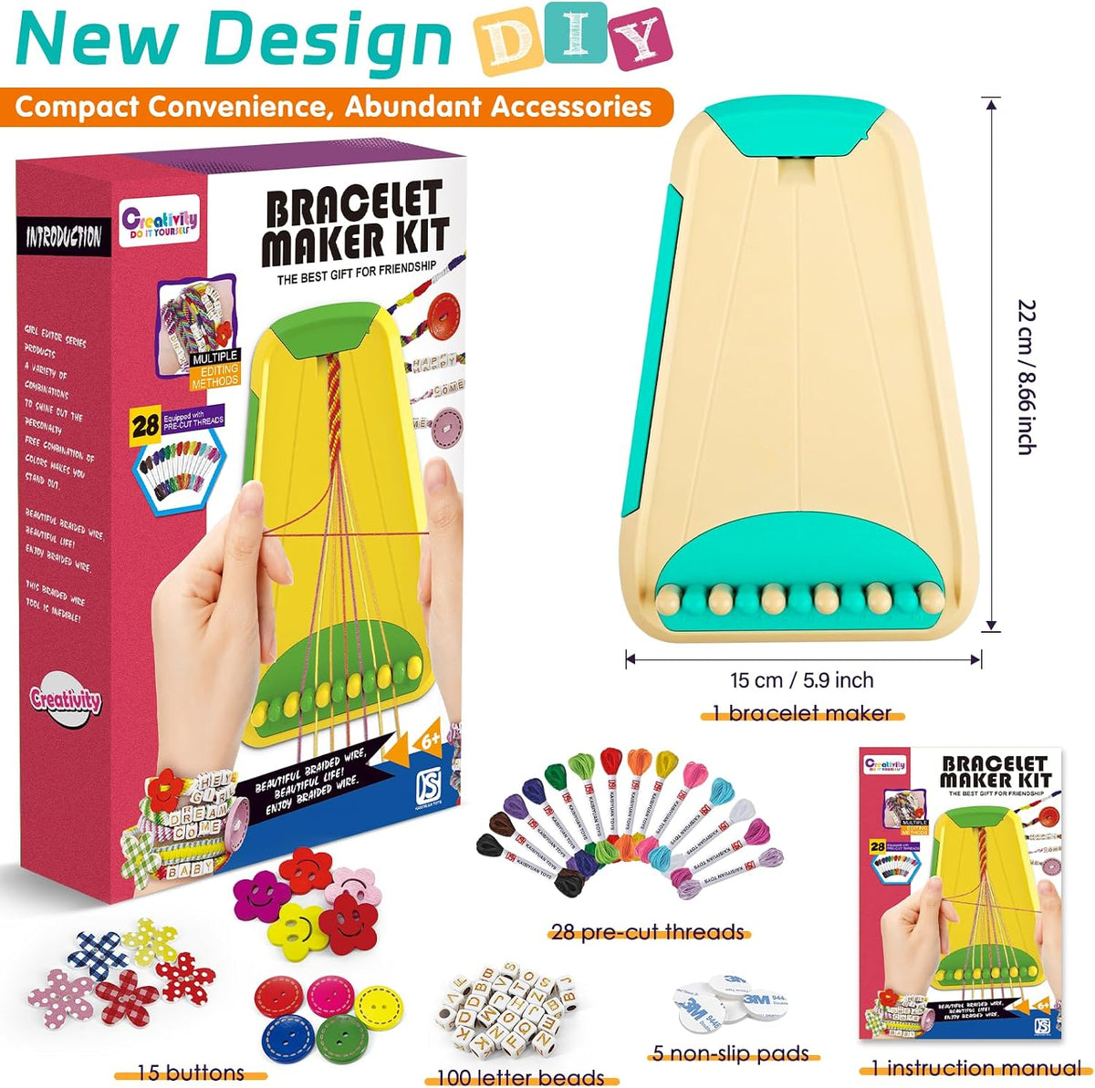 Maynacs Kit de fabricación de pulseras de la amistad para niñas de 8 a 12