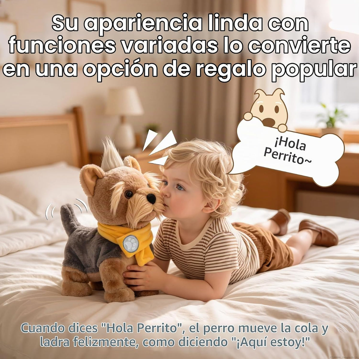 TUMAMA - Perro electrónico interactivo para caminar y ladrar para niños