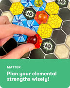 SimplyFun Juego de mesa Matter – Juego de estrategia de control de área para adolescentes y adultos a partir de 10 años – Incluye tablero de juego, 92 fichas de elementos, 56 elementales, 14 fichas de