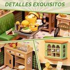 Rolife Super Creator - Juego de construcción de casas de plástico en miniatura con LED, adecuado para figuras pequeñas, juguetes de construcción, kit de diorama, regalos para adolescentes y adultos (Hong Kong Bites Cafe)