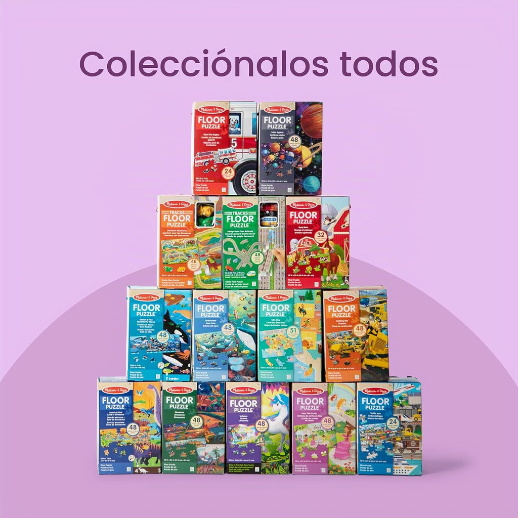 Melissa & Doug Rompecabezas de unicornio gigante que brilla en la oscuridad, rompecabezas de 48 piezas con detalles ocultos, rompecabezas para niños para niñas y niños a partir de 4 años - Certificado