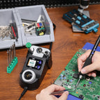 WEP 982-V Kit de Soldadura Micro con 5 puntas C245 para soldador, control de temperatura, modo de suspensión, apagado automático y pantalla LCD