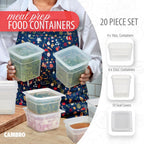 Cambro - Recipientes de almacenamiento de alimentos con tapas, translúcidos (seguros para microondas y sin BPA), contenedor de almacenamiento de alimentos de 16 y 32 onzas (juego de 20 piezas)