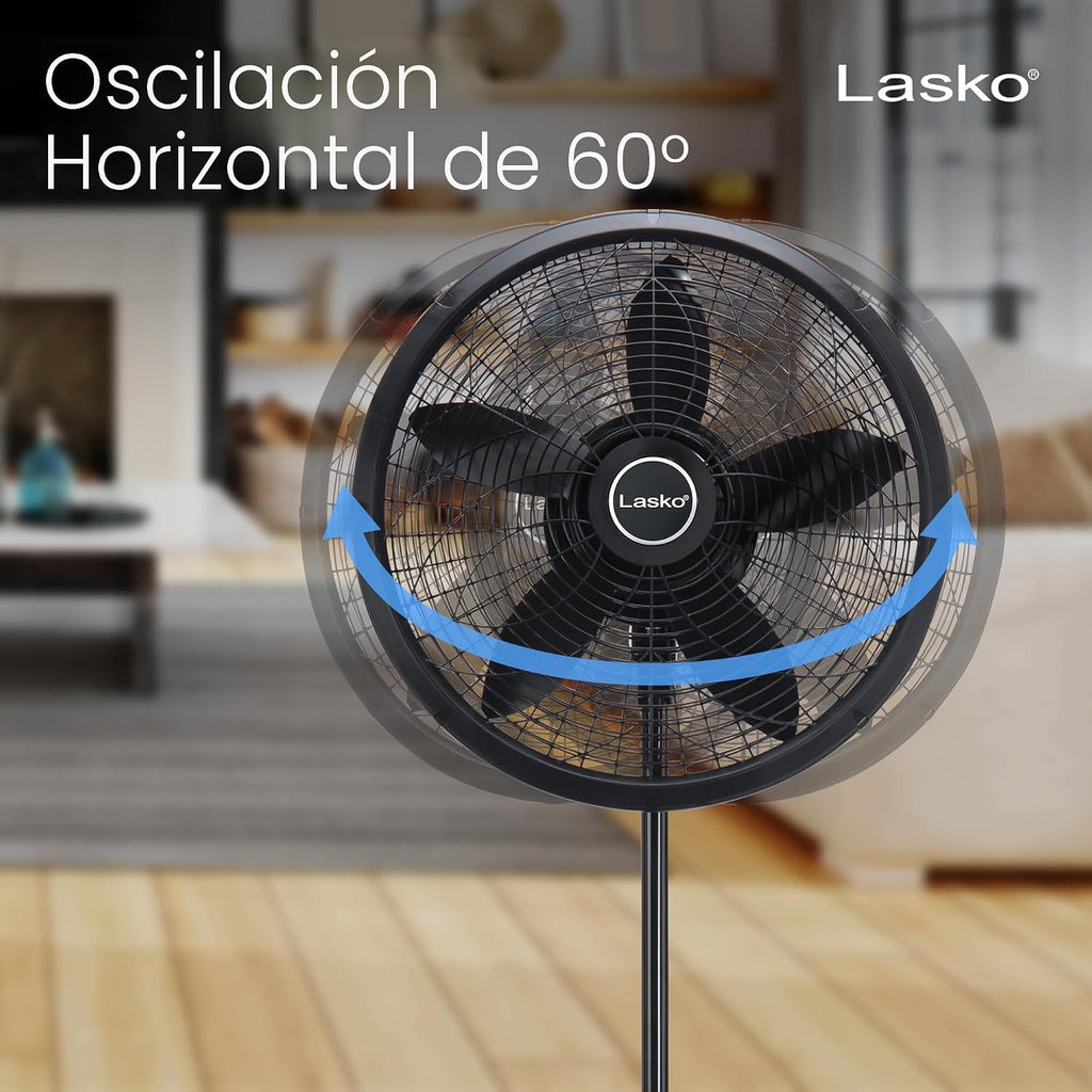 Ventilador de pedestal, ajustable, Negro, 18-pulgadas Lasko Product...