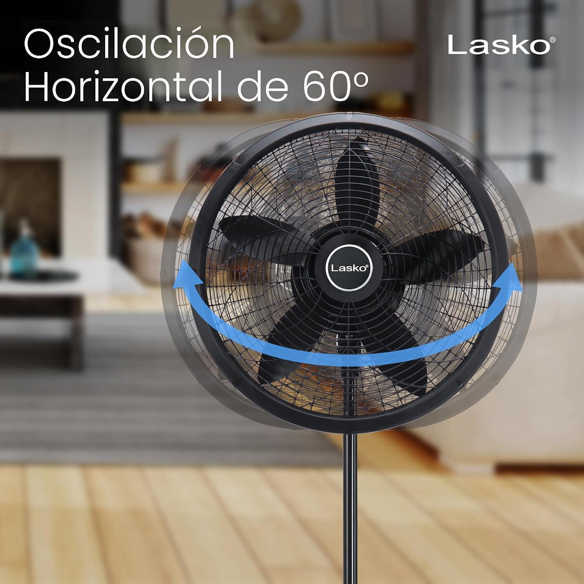 Ventilador de pedestal, ajustable, Negro, 18-pulgadas Lasko Product...