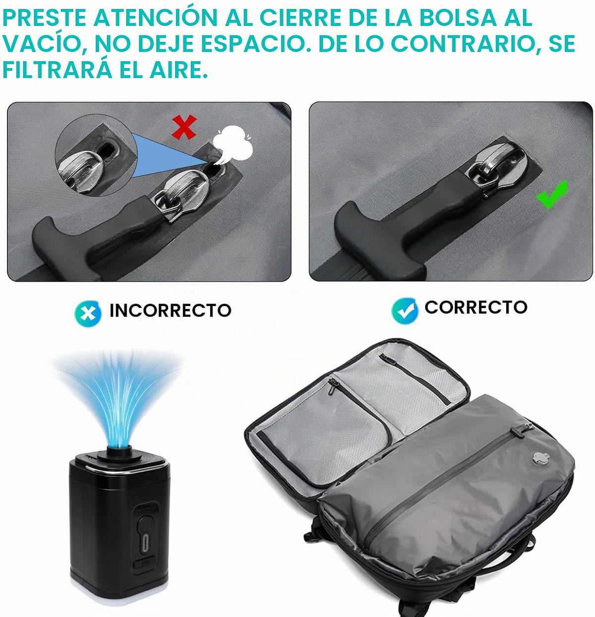 Mochila de vacío de aire BANGE, Negro