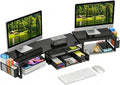 Simple Trending - Soporte doble para monitor con cajón y 2 soportes para