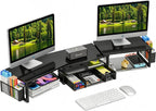 Simple Trending - Soporte doble para monitor con cajón y 2 soportes para