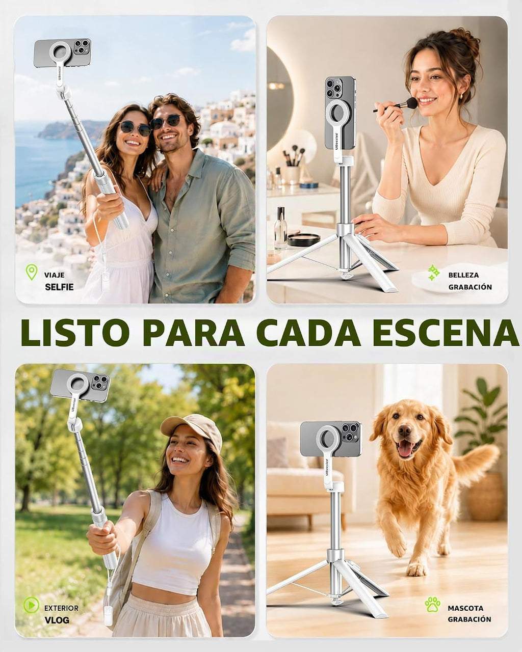 UBeesize Soporte de trípode de teléfono de 71 pulgadas y trípode magnético