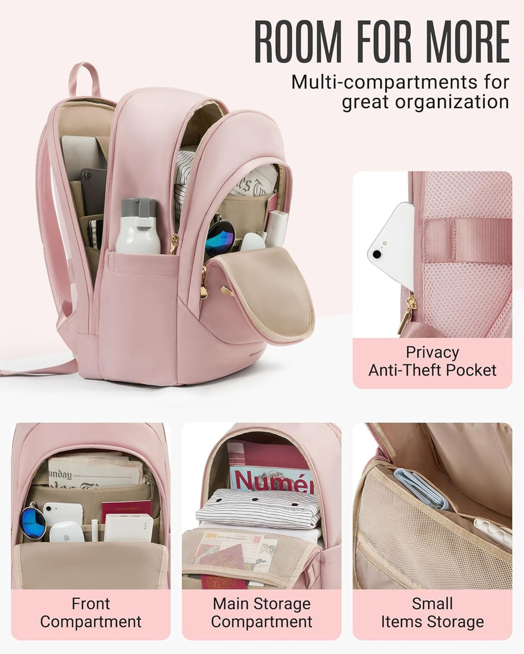 LIGHT FLIGHT - Mochila para laptop universitaria, mochila de viaje...