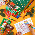 BenLouis 24 mini libros de Navidad para colorear con 24 crayones para niños a granel