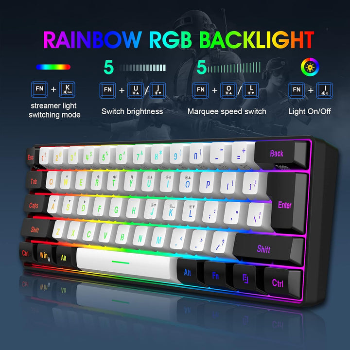 Combinación de teclado y mouse inalámbricos para juegos Snpurdiri 2...