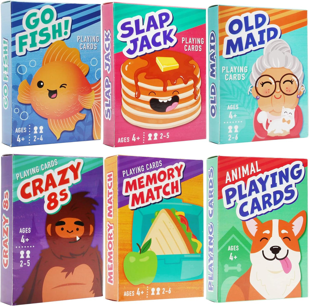 Juegos de Cartas LotFancy para Niños 6 Barajas Pesca Loca