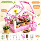 Mini kit de cultivo de plantas de invernadero para niños con sistema de riego por goteo, casa de observación de plantas transparente, herramientas completas de jardinería, juguete educativo de
