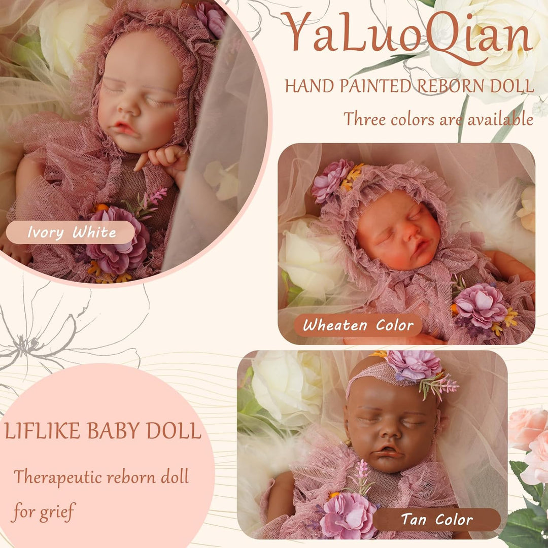 YaLuoQian Muñeca de bebé recién nacida de silicona completa, de 18...