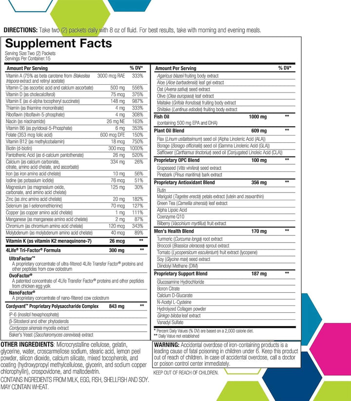 4Life RiteStart - Multivitamínico para hombre con mezcla de hongos...