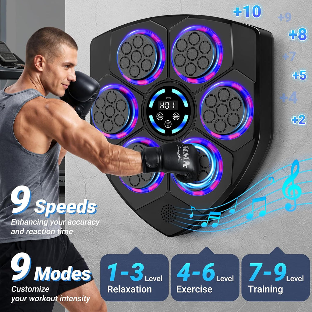 Máquina de boxeo de música para adultos, punzonadora montada en la pared