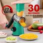 Geedel - Rallador rotativo de queso con manivela, trituradora de queso, cortador de verduras
