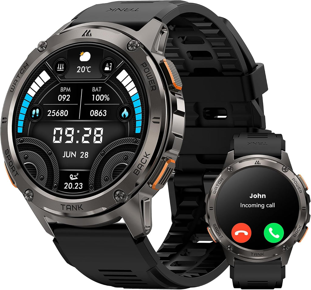AMAZTIM Tank T3 - Relojes inteligentes para hombre, cuerpo de metal