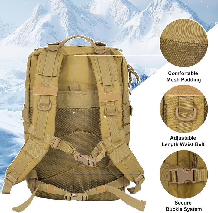 Oraynn Mochila táctica militar grande de 50 litros Molle Army Assau...