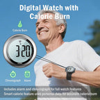 Monitor de frecuencia cardíaca y correa de pecho, monitor de frecuencia cardíaca de ejercicio, reloj deportivo con HRM, impermeable, cronómetro, timbre por hora T007
