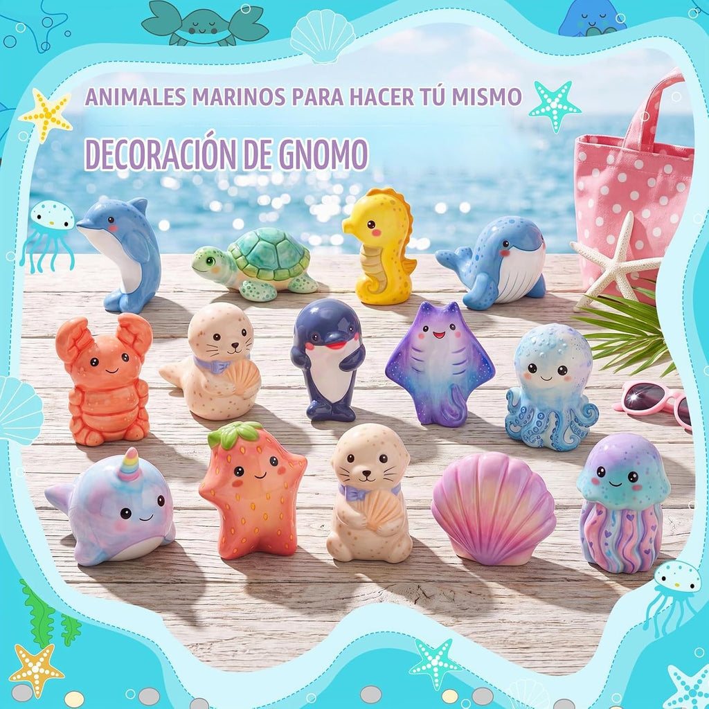 Reallnaive Paquete de 16 piezas de pintura de cerámica de animales