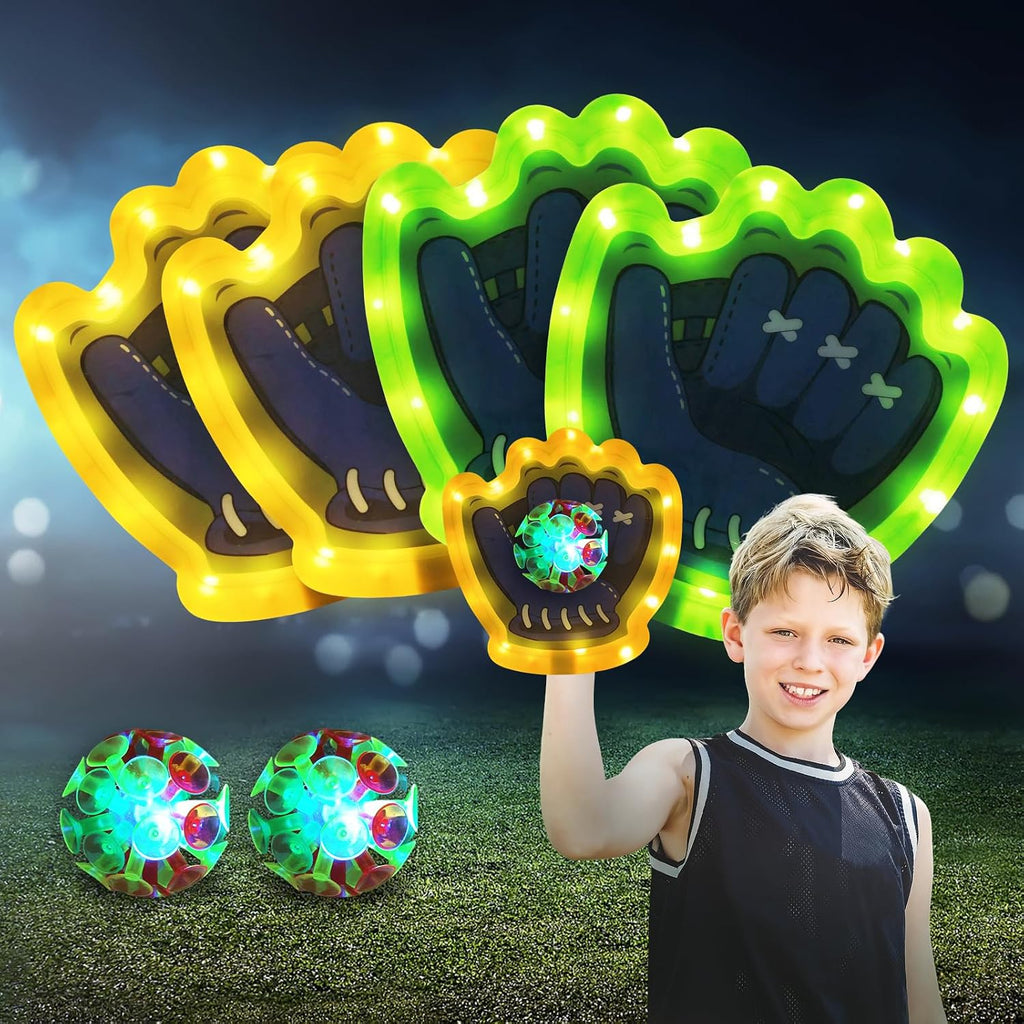 Juego de 2 bolas LED para lanzar y atrapar, juguetes iluminados
