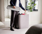 Joseph Joseph Tota Trio 90 litros/23.8 galones Cesta de lavandería con separación y tapa, 3 bolsas de lavado extraíbles con asas - Gris