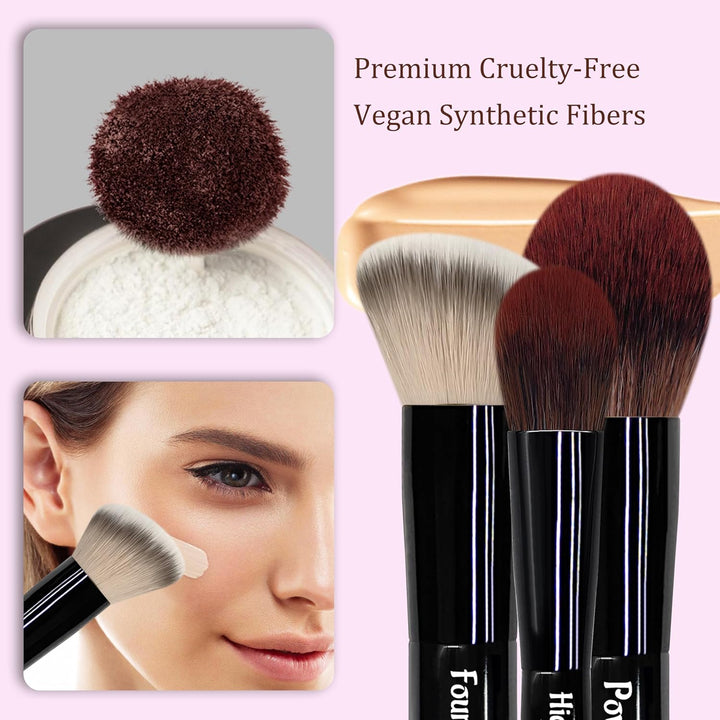 Jilier Juego de brochas de maquillaje de viaje, 14 piezas de mini b...