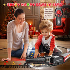 Hot Bee RC Train Set para Kids, Steam Locomotive, Light-Up Cars y Tracks