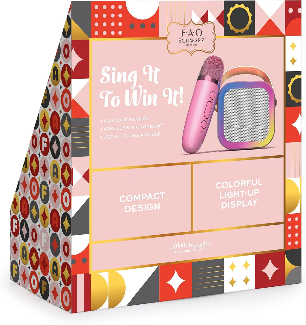 FAO Schwarz Altavoz de karaoke Bluetooth con micrófono inalámbrico