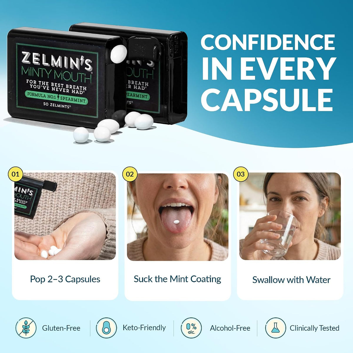 Zelmin's Breath Mints - Cápsulas de aceite de semillas