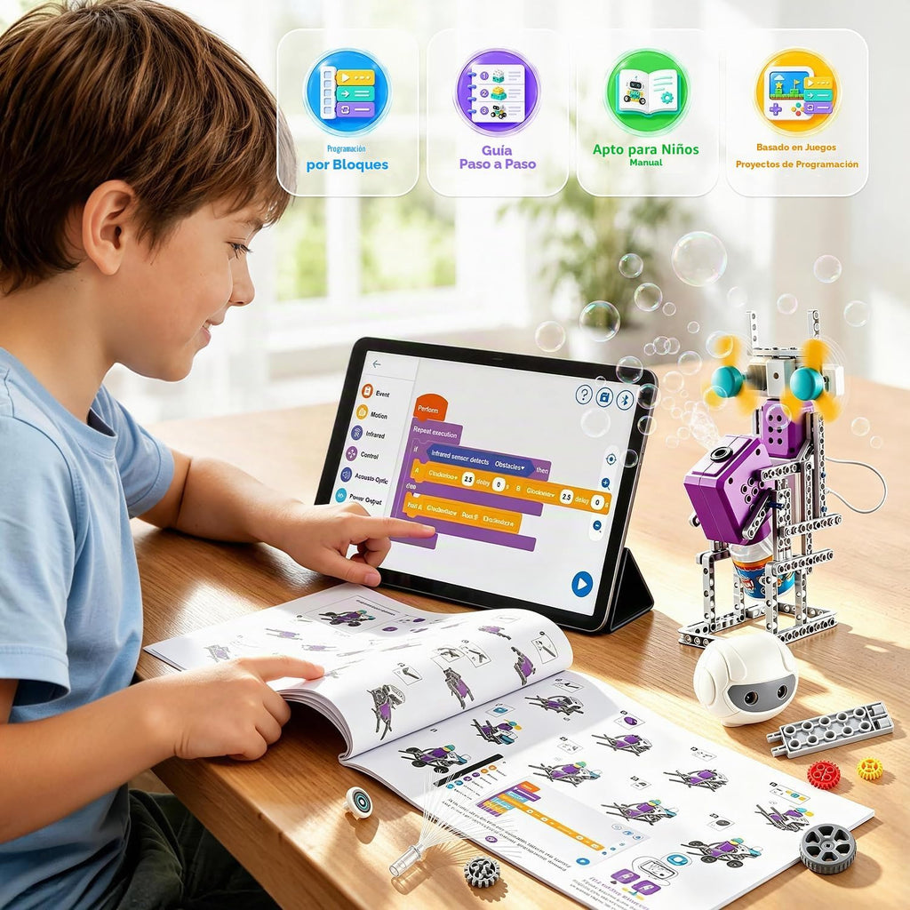 Juguetes STEM - Robot de codificación de experimentos científicos 24 en 1 para