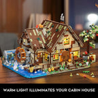 Juego de construcción de cabaña de madera con luz 2570