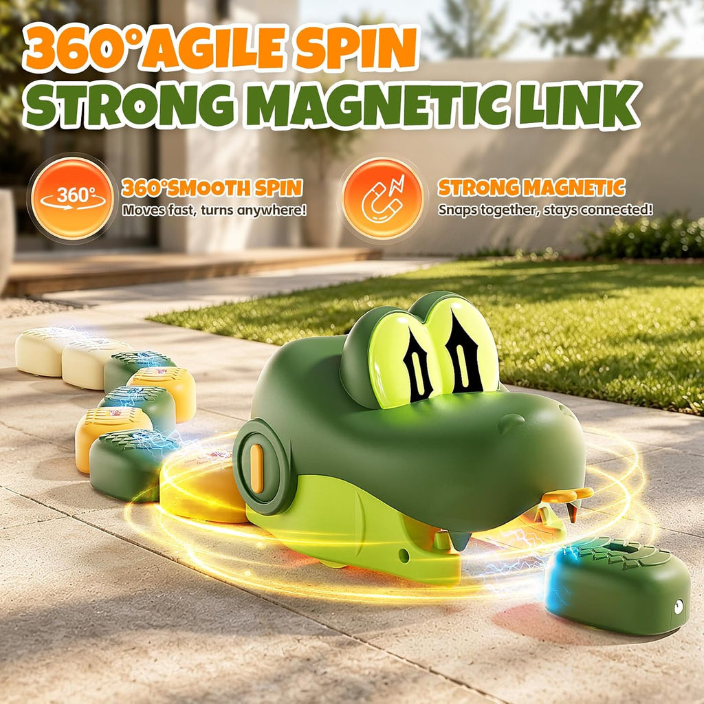 Rc Snake Eating Toys For Kids 6-12, 8 bloques magnéticos de tren de riel