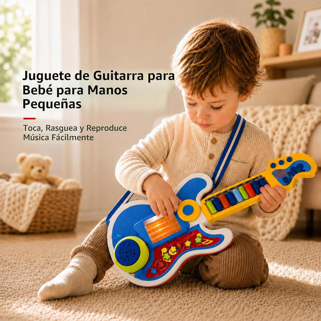 Juguete de guitarra para niños pequeños, guitarra y piano para niños con
