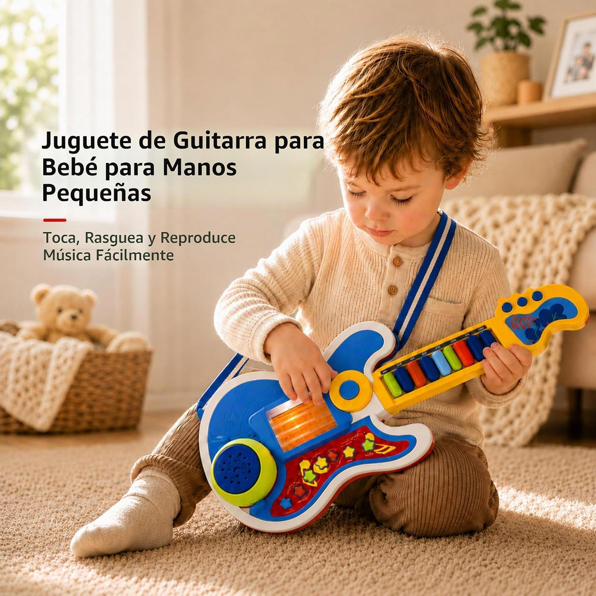 Juguete de guitarra para niños pequeños, guitarra y piano para niños con