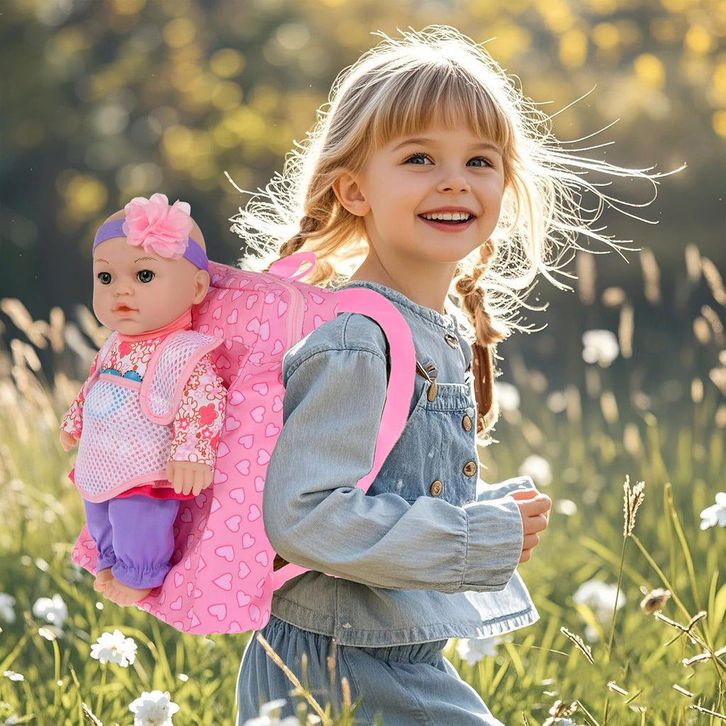 ebuddy Muñeca de bebé de 12 pulgadas y accesorios, Rosa