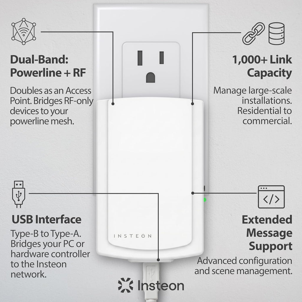 Insteon Módem USB PowerLink, puente de automatización del hogar inteligente