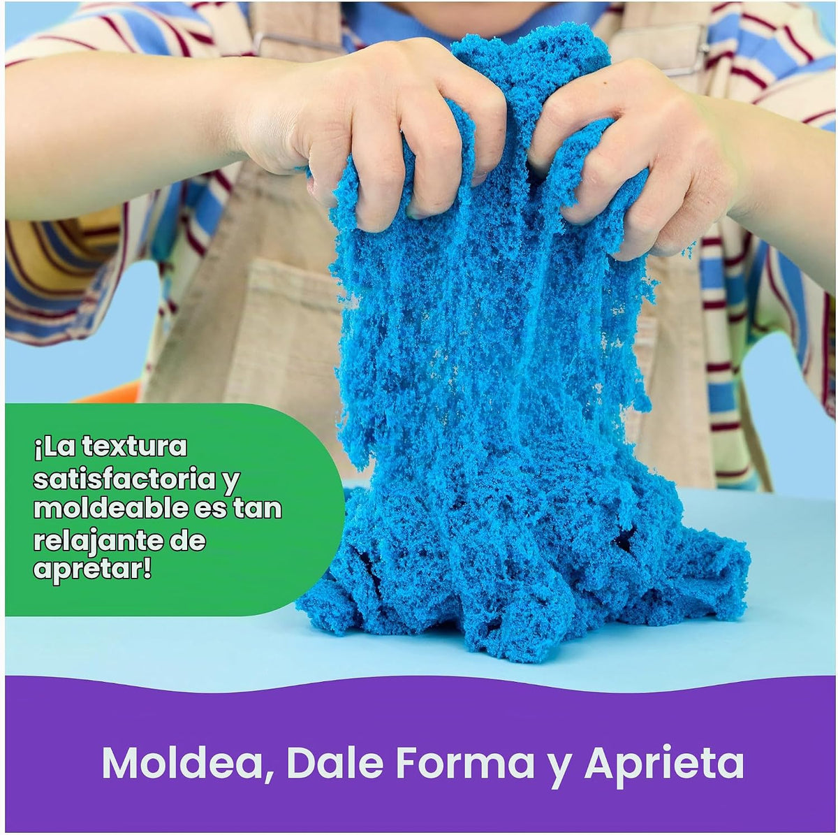 Kinetic Sand Mega Box azul de 11 lb, juguetes sensoriales sensoriales de arena
