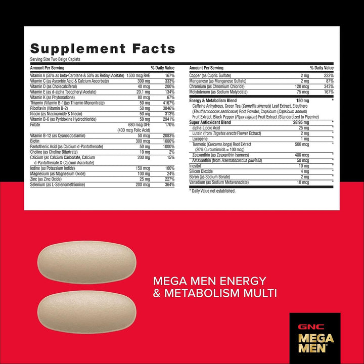 GNC Mega Men Energía y Metabolismo Vitapak Program, Nutrición Compl...