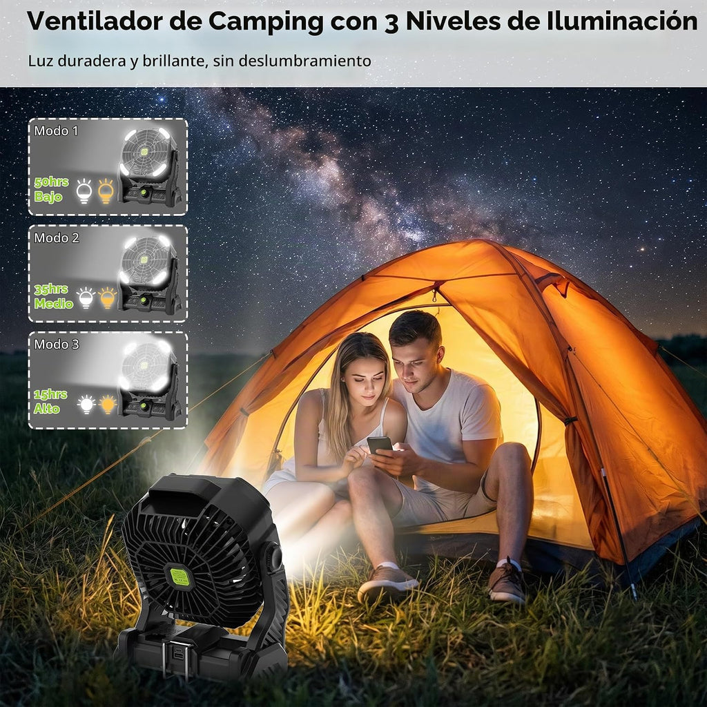 TDLOL - Tienda de campaña portátil recargable con ventilador con lu...