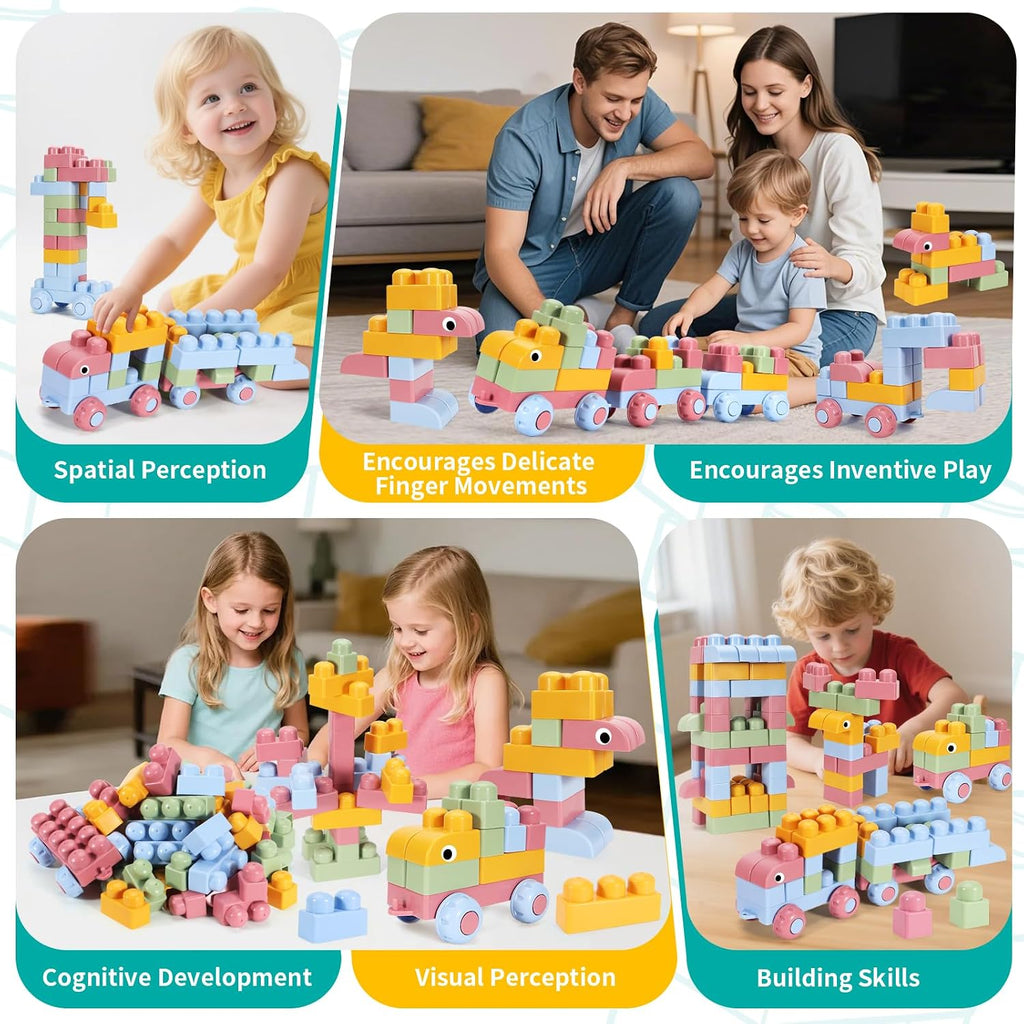 Mega bloques multicolores para niños pequeños de 1 a 3 bloques de
