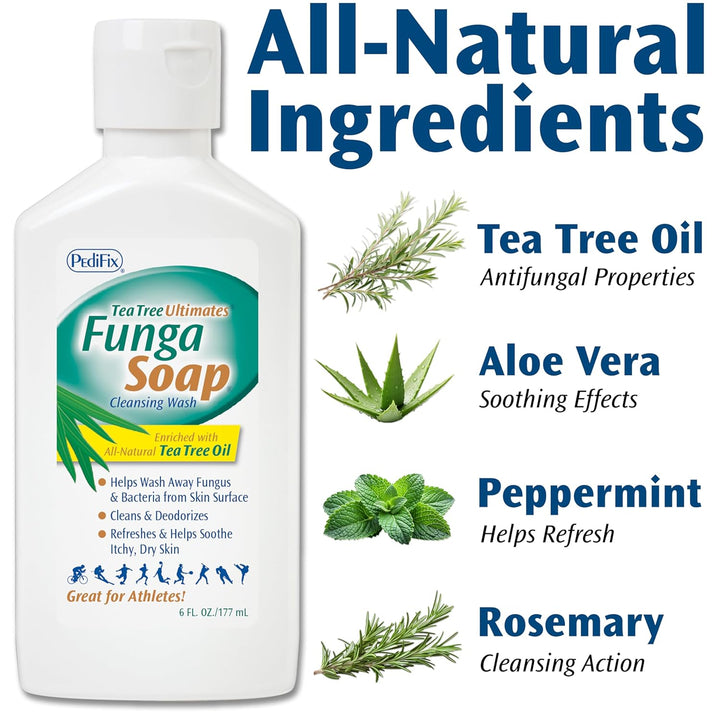 PediFix FungaSoap Lavado Limpiador de Árbol de Té \u2013 Gel de Bañ...