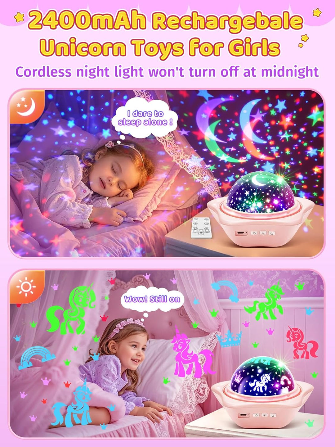 PIKOY Luz Nocturna para Niños, 90 Modos+6 Películas+Atenuador+Tempo...