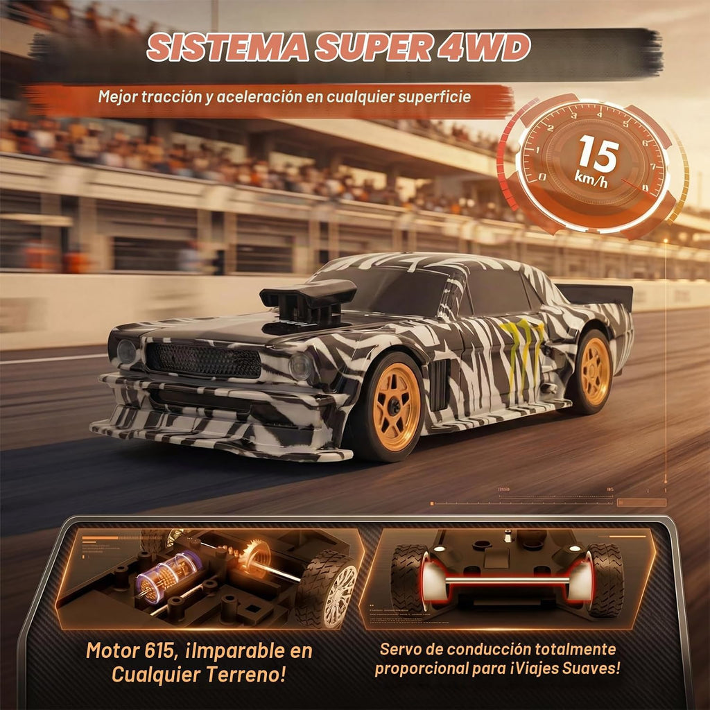 [2026 Upgrade 1/43 Mini RC Drift Car con giroscopio, 4WD RTR
