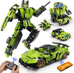 LECPOP Kit de bloques de construcción STEM 5 en 1, coche deportivo RC y